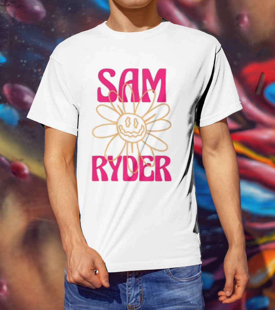 SAM RYDER Daisy Smiley Flower Pink Yellow T-Shirt