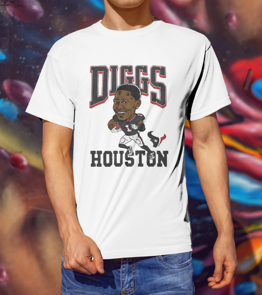 Diggs Houston Texans Football Player Caricature T-Shirt