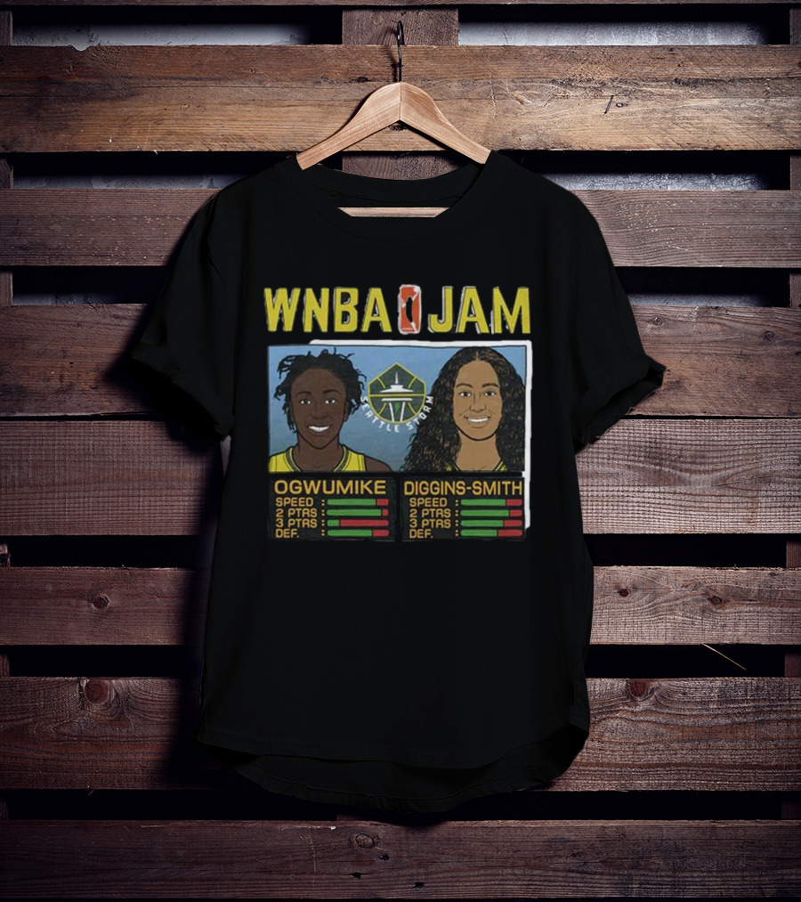 WNBA Jam Seattle Storm Ogwumike Diggins-Smith Basketball Stats T-Shirt
