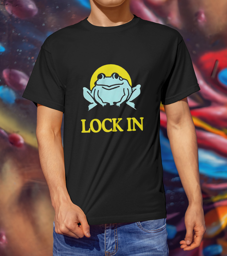 Born To Dilly Dally Frog Forced To Lock In Sun Background T-Shirt