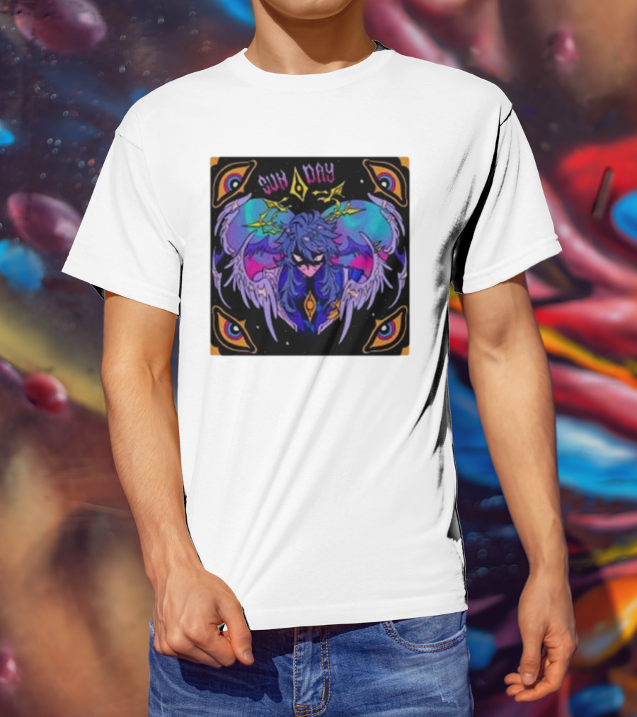 Joojooobox Sunday Honkai Star Rail Colorful Winged Figure With Celestial Eyes T-Shirt