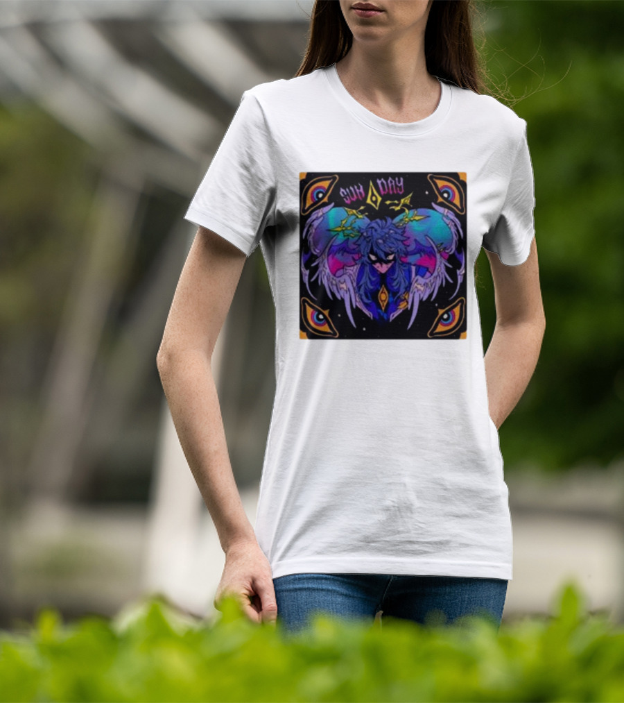 Joojooobox Sunday Honkai Star Rail Colorful Winged Figure With Celestial Eyes T-Shirt