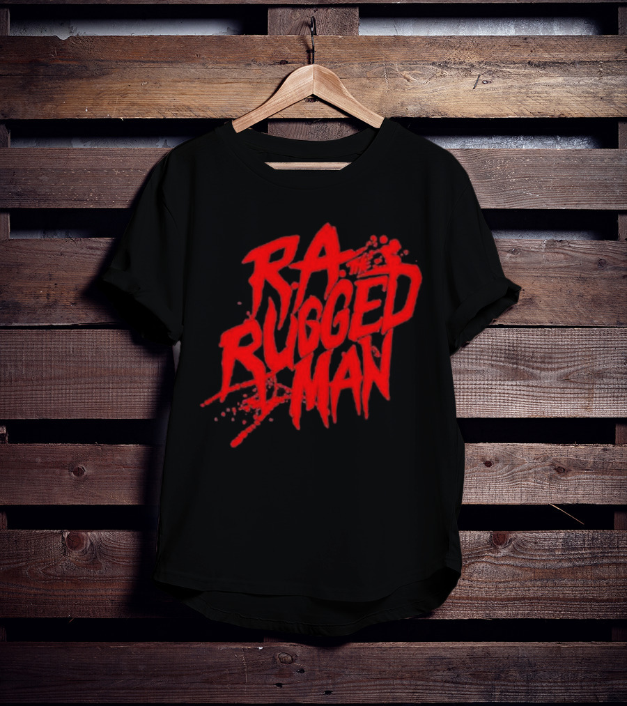 RA The Rugged Man Splattered Text T-Shirt
