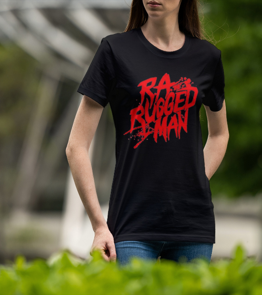 RA The Rugged Man Splattered Text T-Shirt