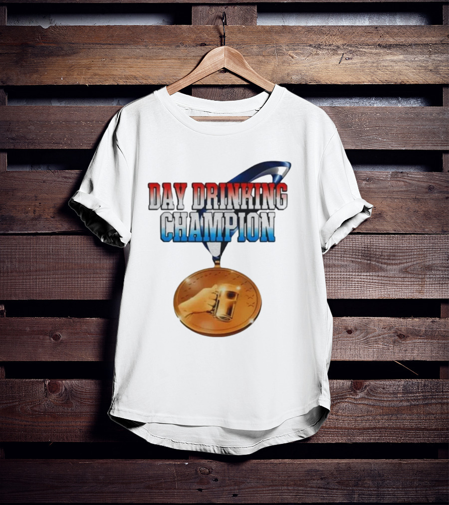 Day Drinking Champion Medal Beer Mug Fun T-Shirt