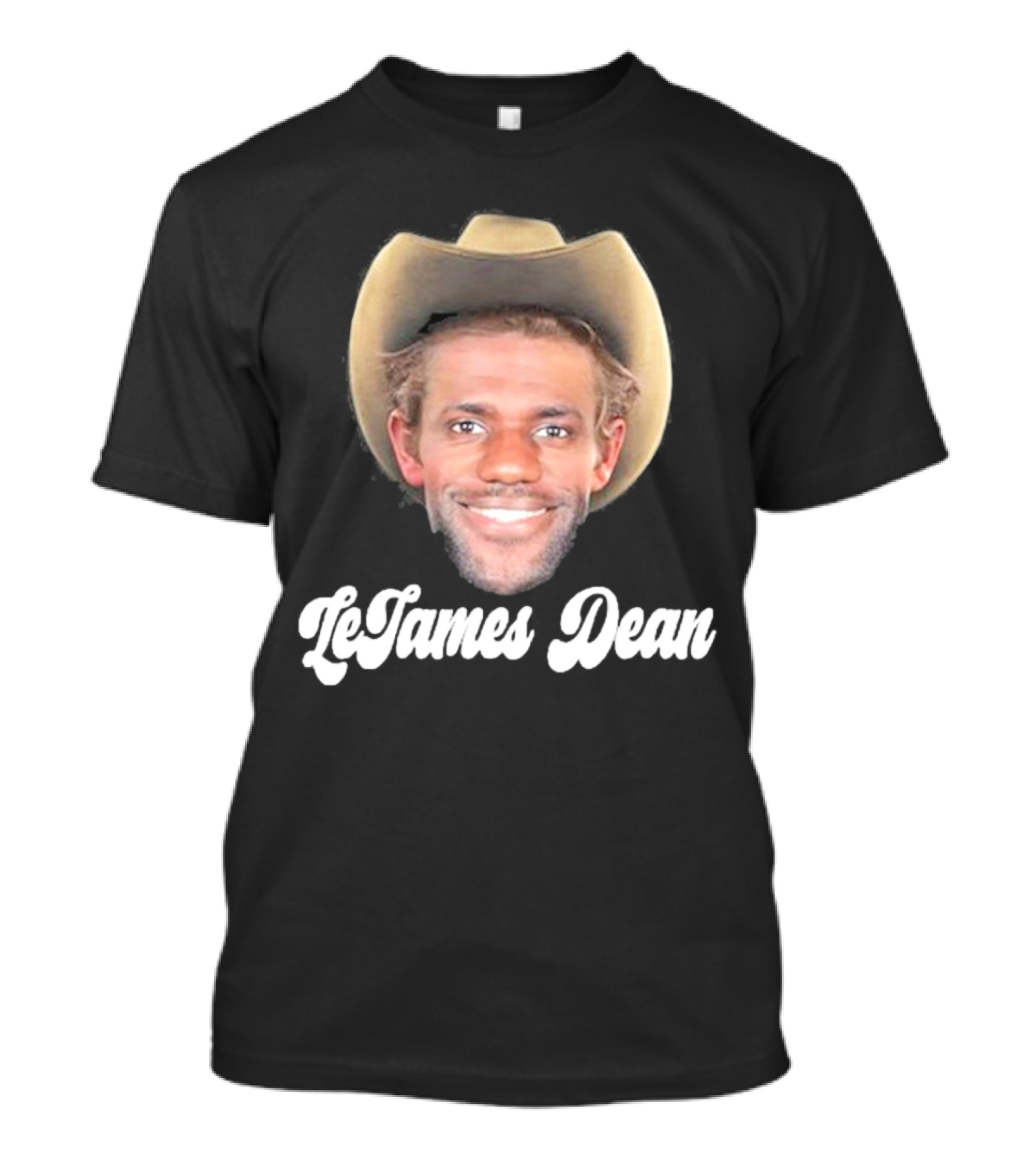 LeJames Dean Funny Ahh Tees Cowboy Hat Face T-Shirt