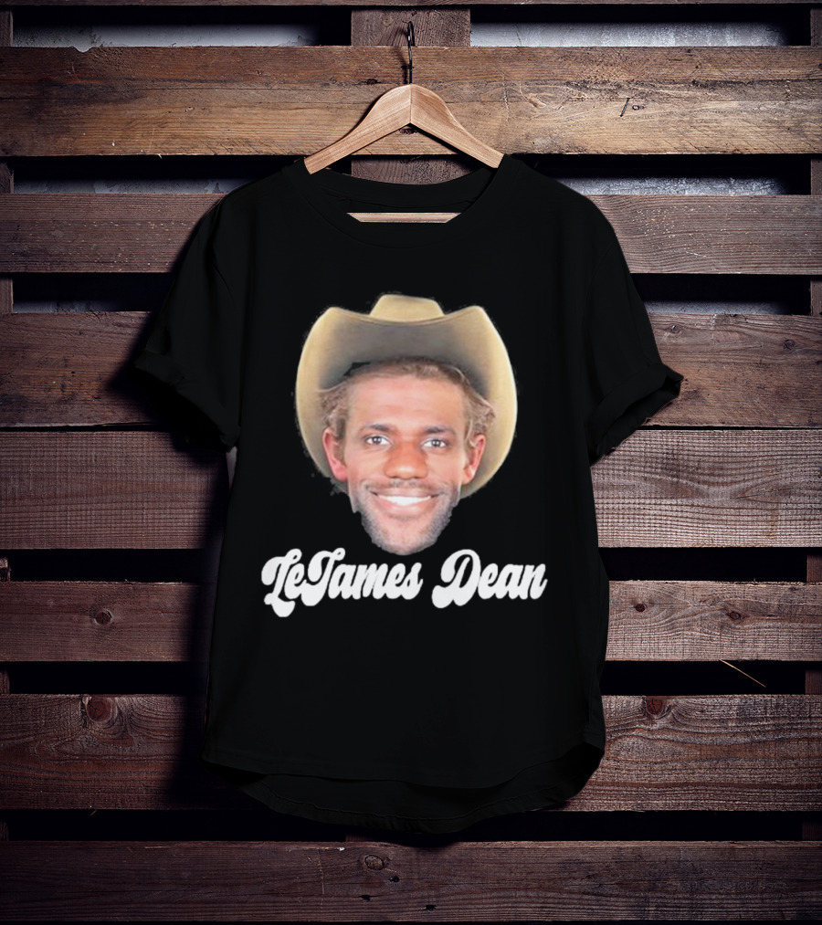 LeJames Dean Funny Ahh Tees Cowboy Hat Face T-Shirt
