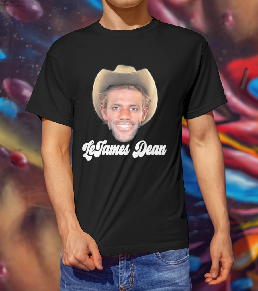 LeJames Dean Funny Ahh Tees Cowboy Hat Face T-Shirt