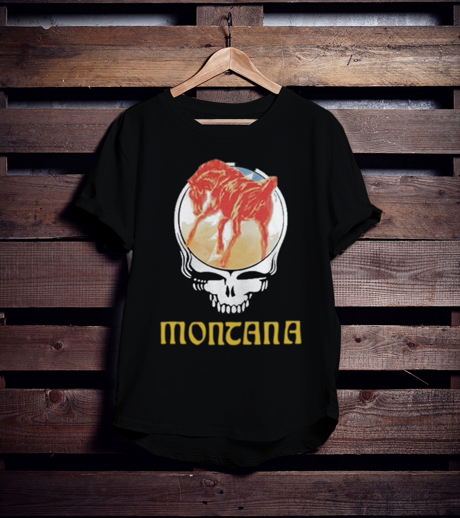 Montana United States Of Dead Horse Skull T-Shirt