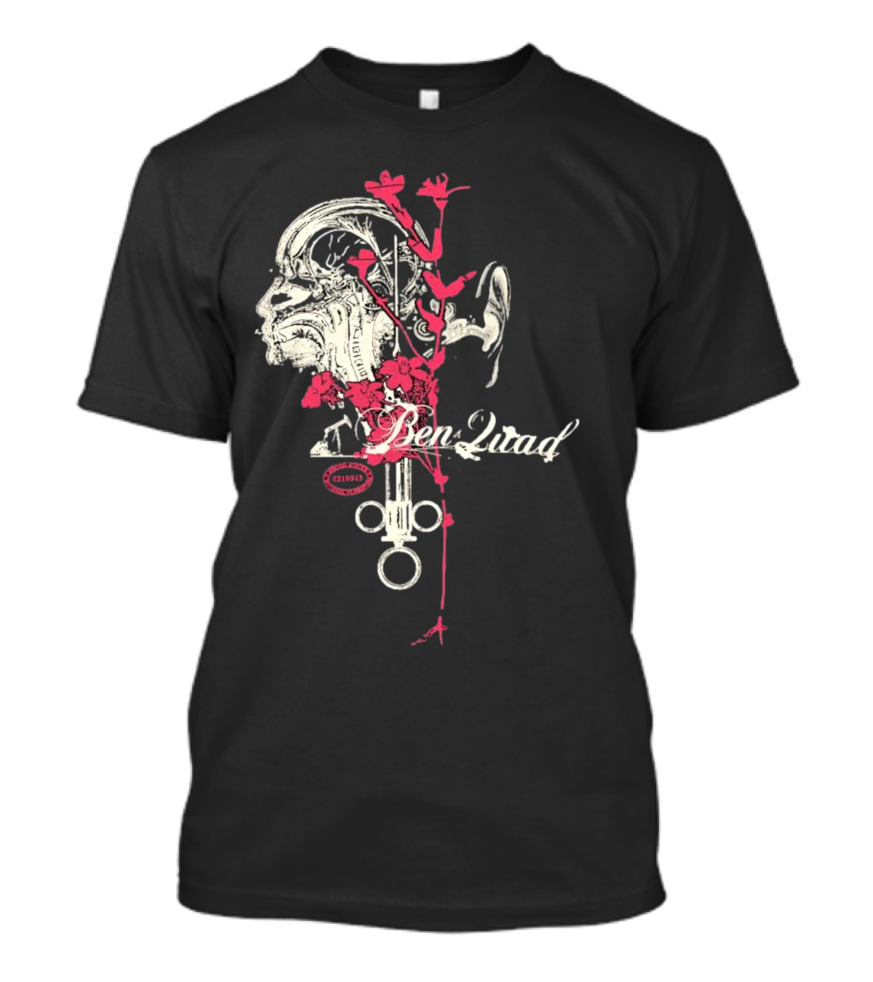 Purenoise Ben Quad Anatomy Circuit Roses Skull T-Shirt