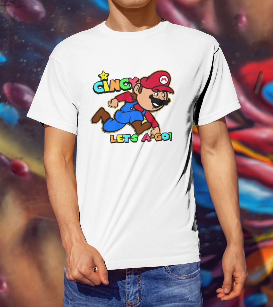 Cincy Let's A-Go Mr Mario Cincinnati T-Shirt