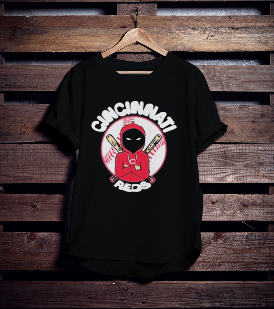 Cincinnati Reds Hoodie Baseball Mask With Crossed Bats T-Shirt