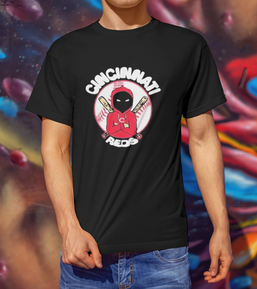Cincinnati Reds Hoodie Baseball Mask With Crossed Bats T-Shirt