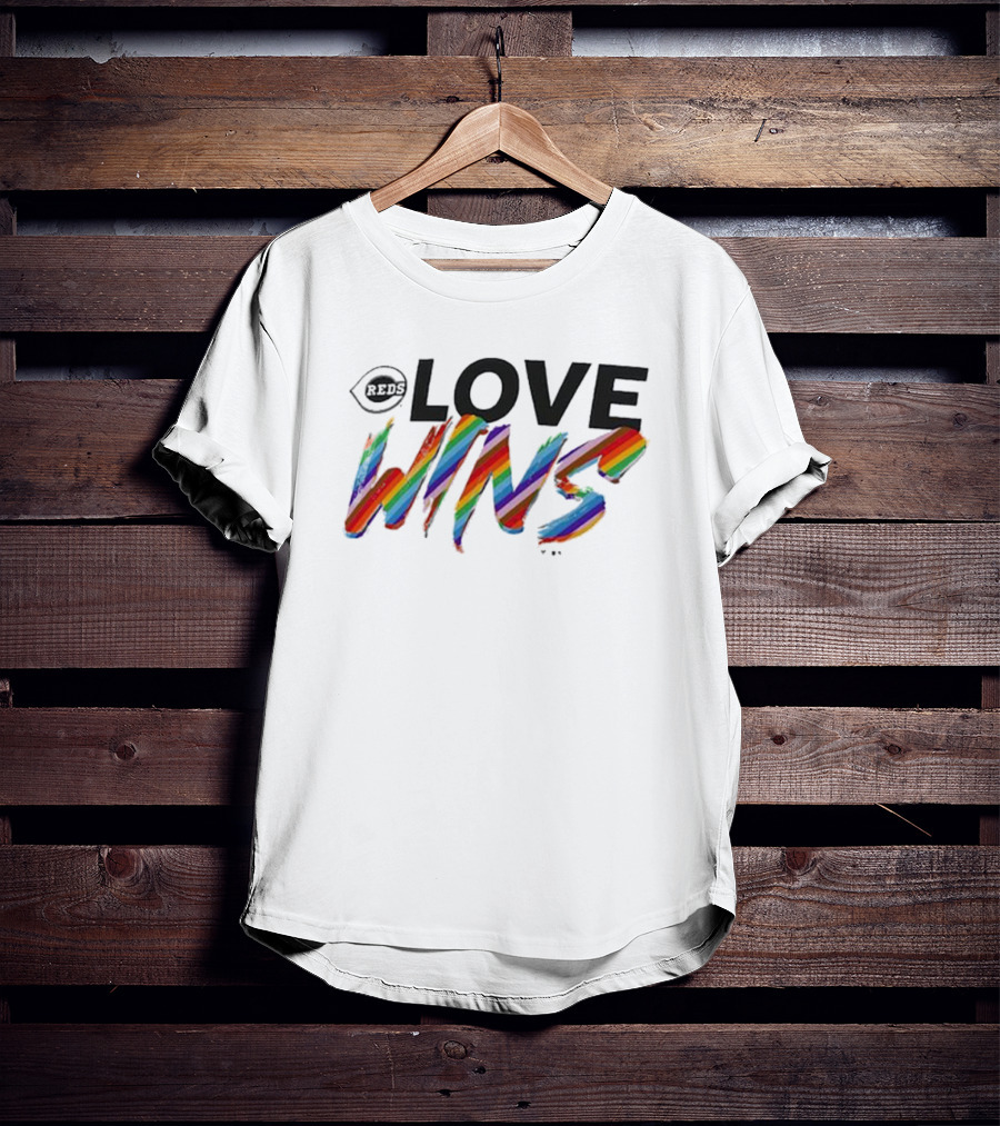 Cincinnati Reds Love Wins Pride Rainbow T-Shirt