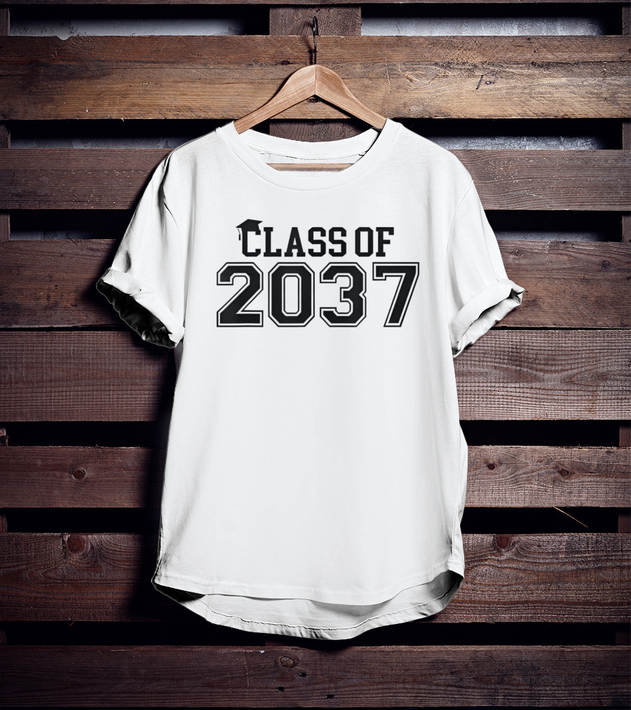 Class Of 2037 Graduation Cap T-Shirt