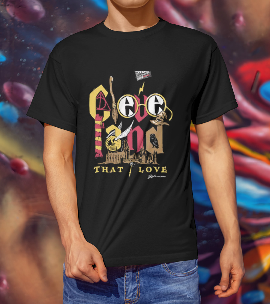 Cleveland Wizard Collage That Love Harry Magic Inspired T-Shirt