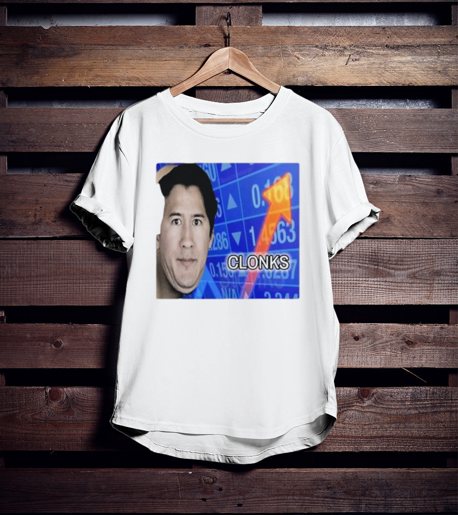 Cloak Oddly Specific Clonks Meme Face With Stock Market Arrow T-Shirt