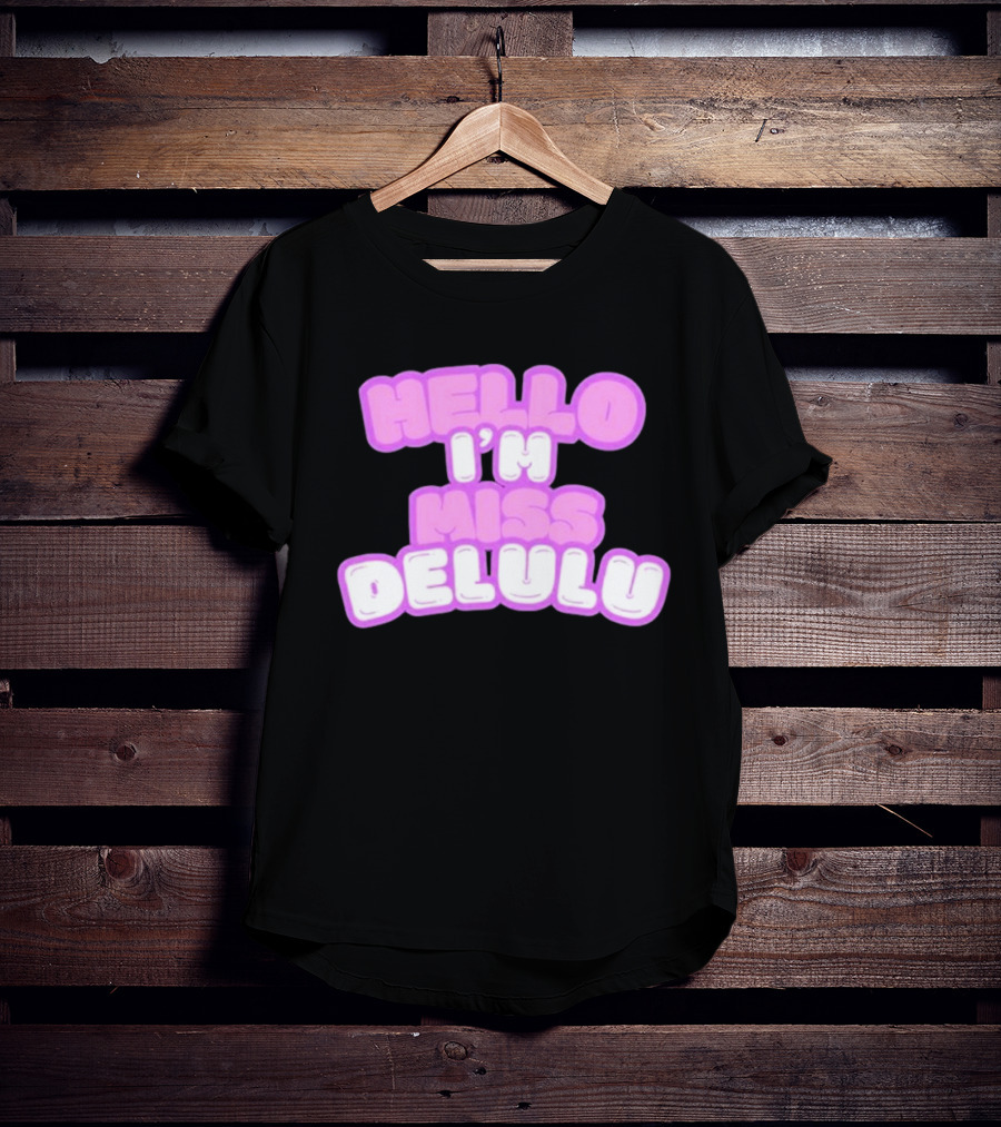 Flippa Hello I’m Miss Delulu Pastel Bubble Text T-Shirt