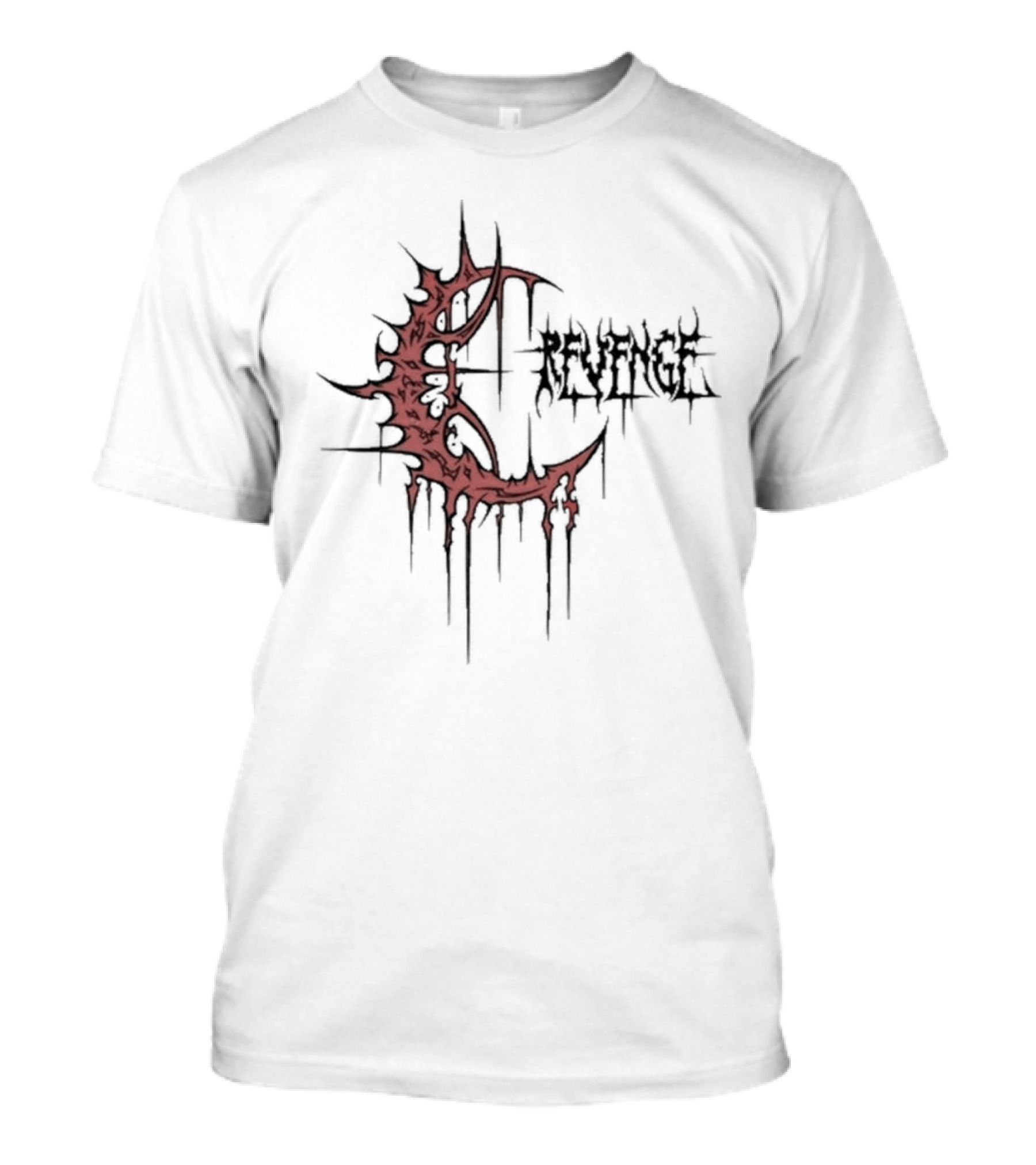 Revenge Crescent Gothic Drip Red Emblem T-Shirt