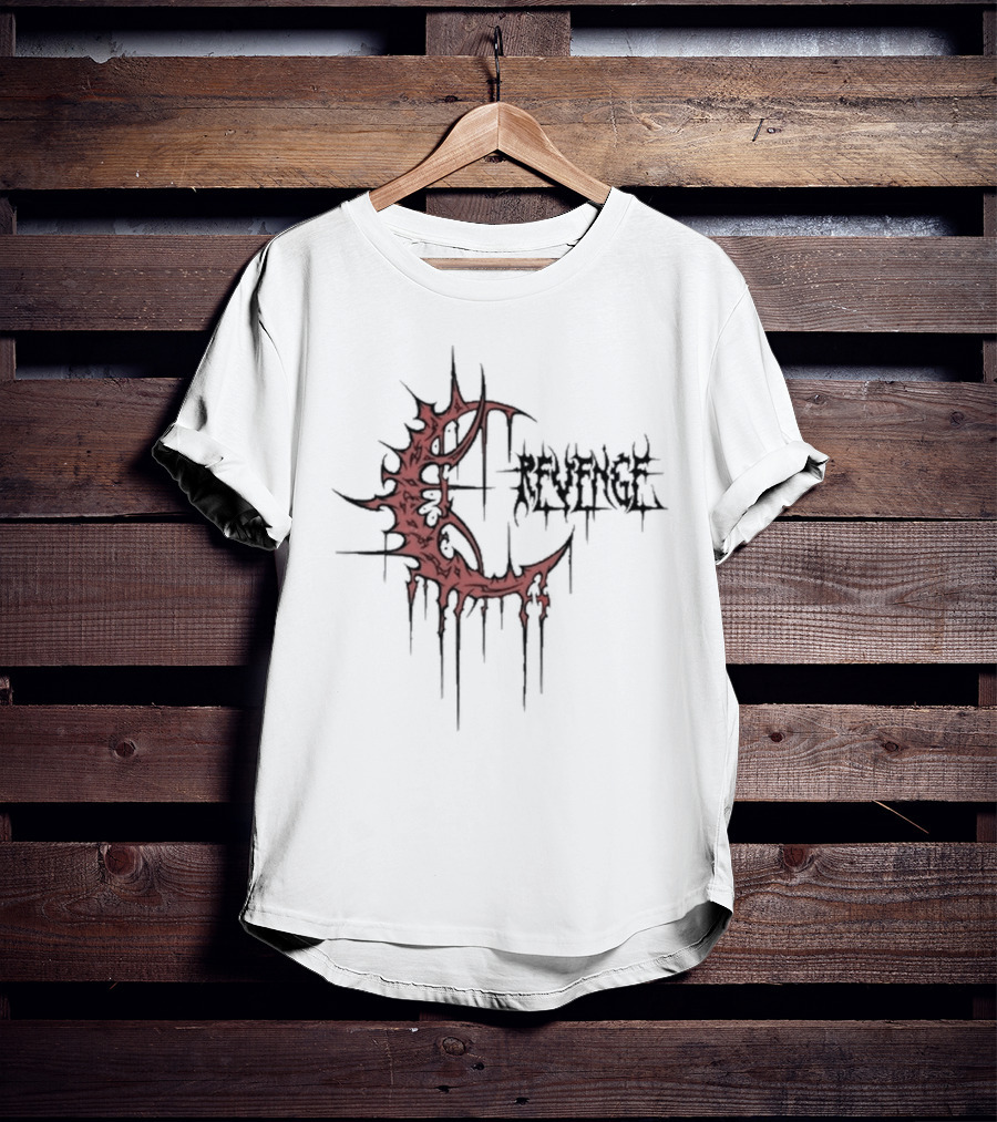 Revenge Crescent Gothic Drip Red Emblem T-Shirt