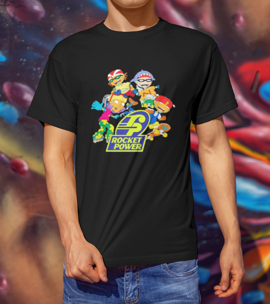 Rocket Power Cartoon Characters Action Scene T-Shirt