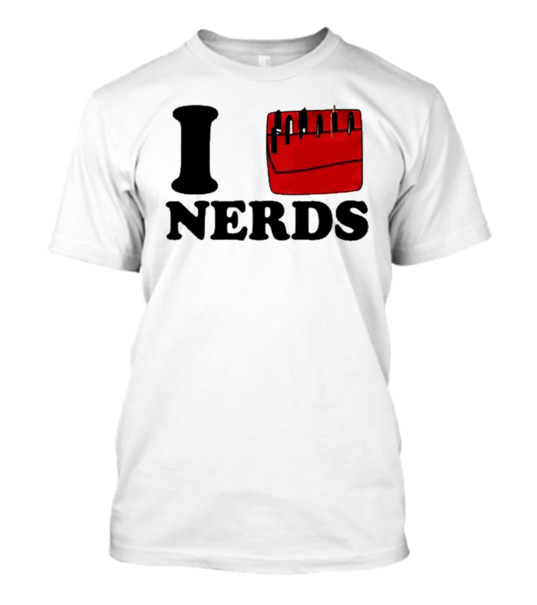 I Love Nerds Red Pocket T-Shirt