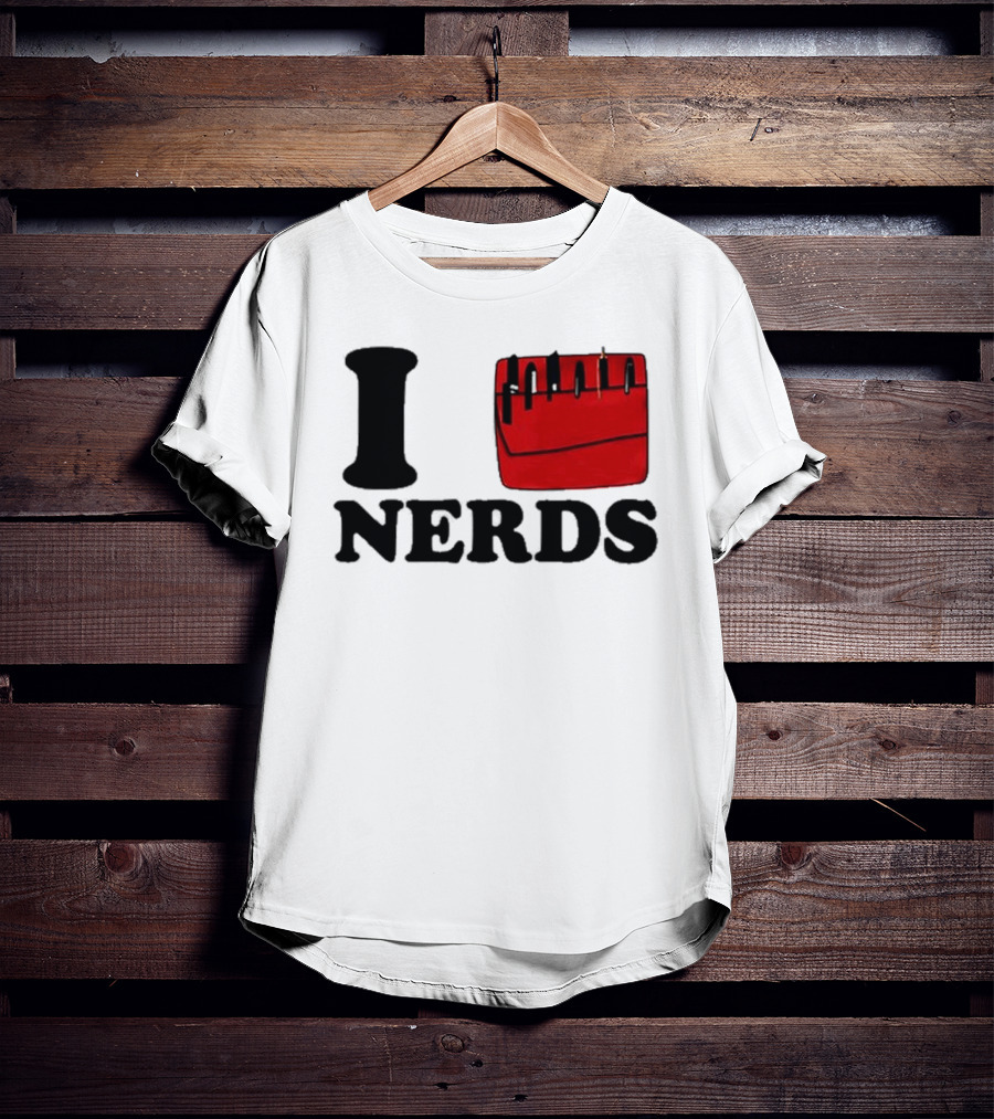 I Love Nerds Red Pocket T-Shirt