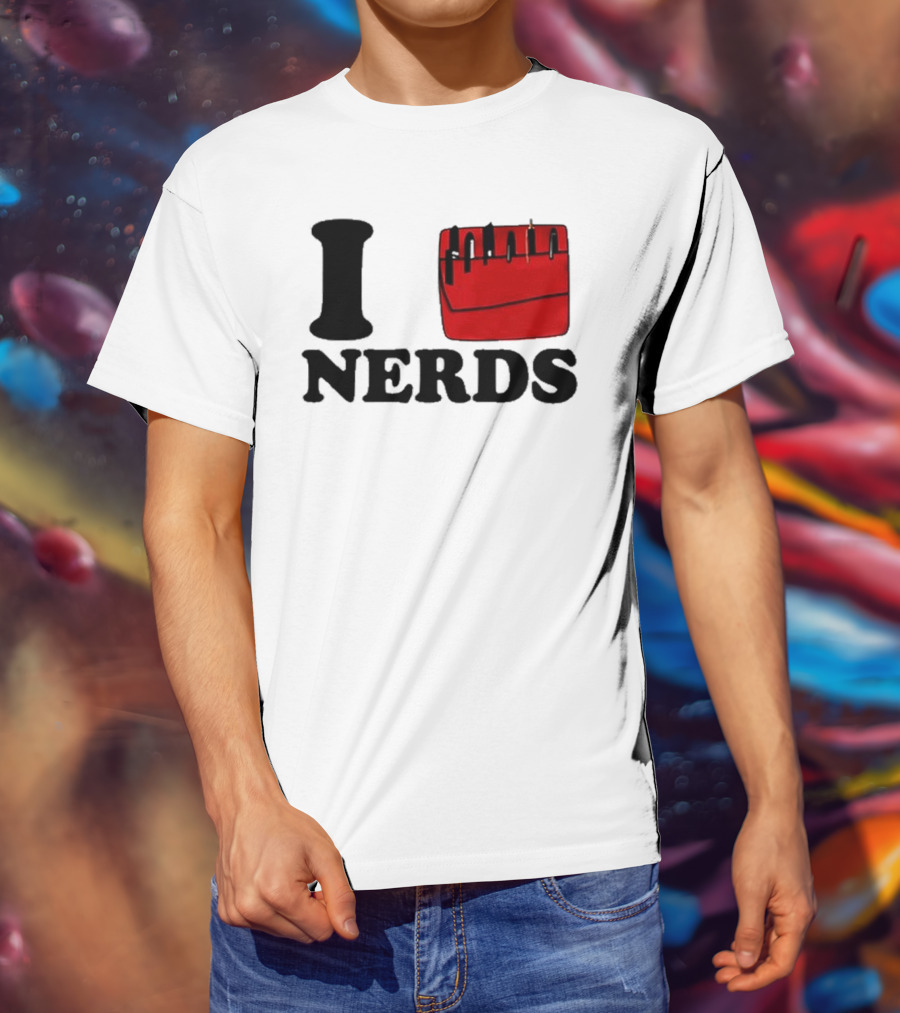 I Love Nerds Red Pocket T-Shirt