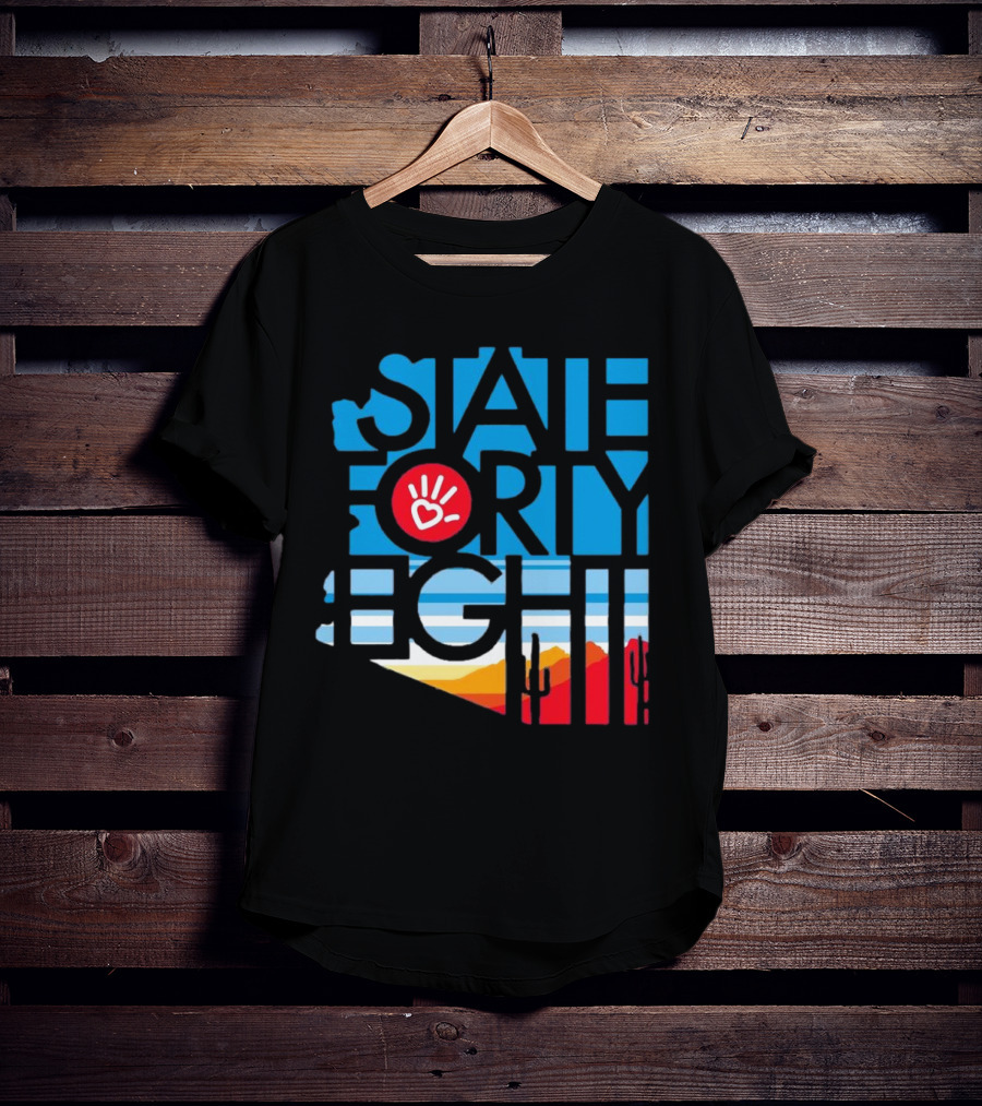 State Forty Eight Love Handprint Desert Sunset T-Shirt