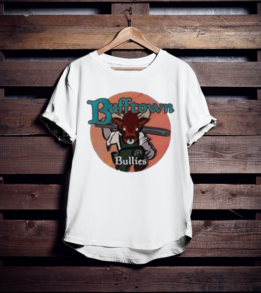 Bufftown Bullies Bull Character Holding Bat T-Shirt