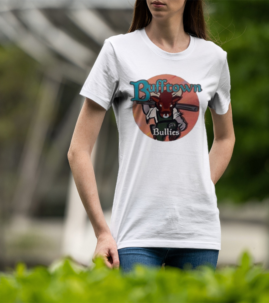 Bufftown Bullies Bull Character Holding Bat T-Shirt
