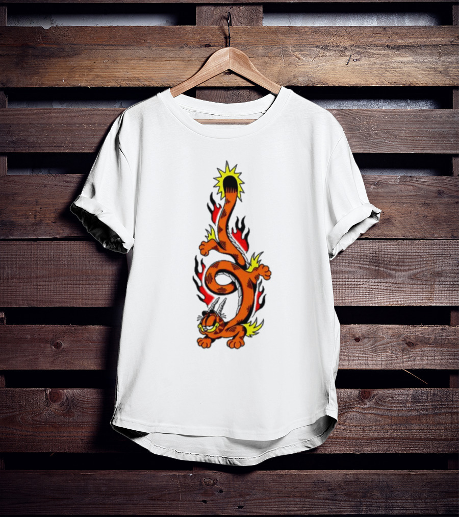 Garfield Transforming Fiery Dragon With Buggy Goods Elements T-Shirt