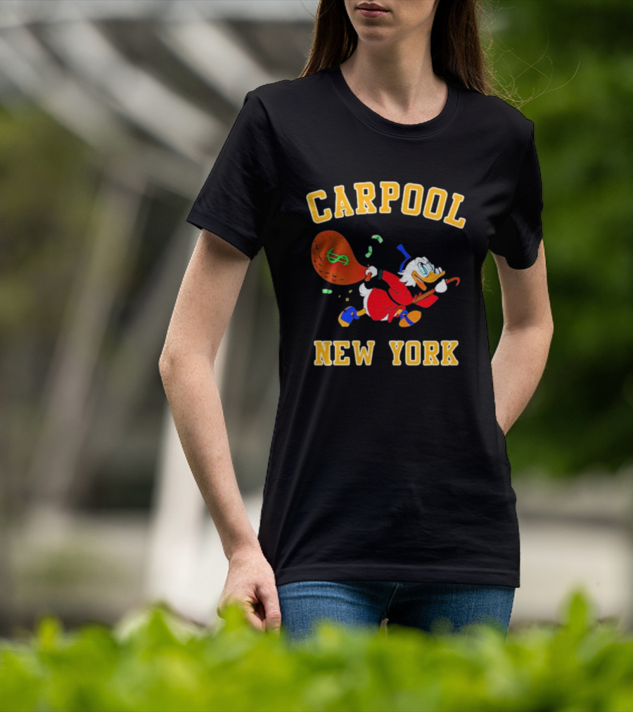 Carpool New York Scrooge McDuck Money Bag T-Shirt