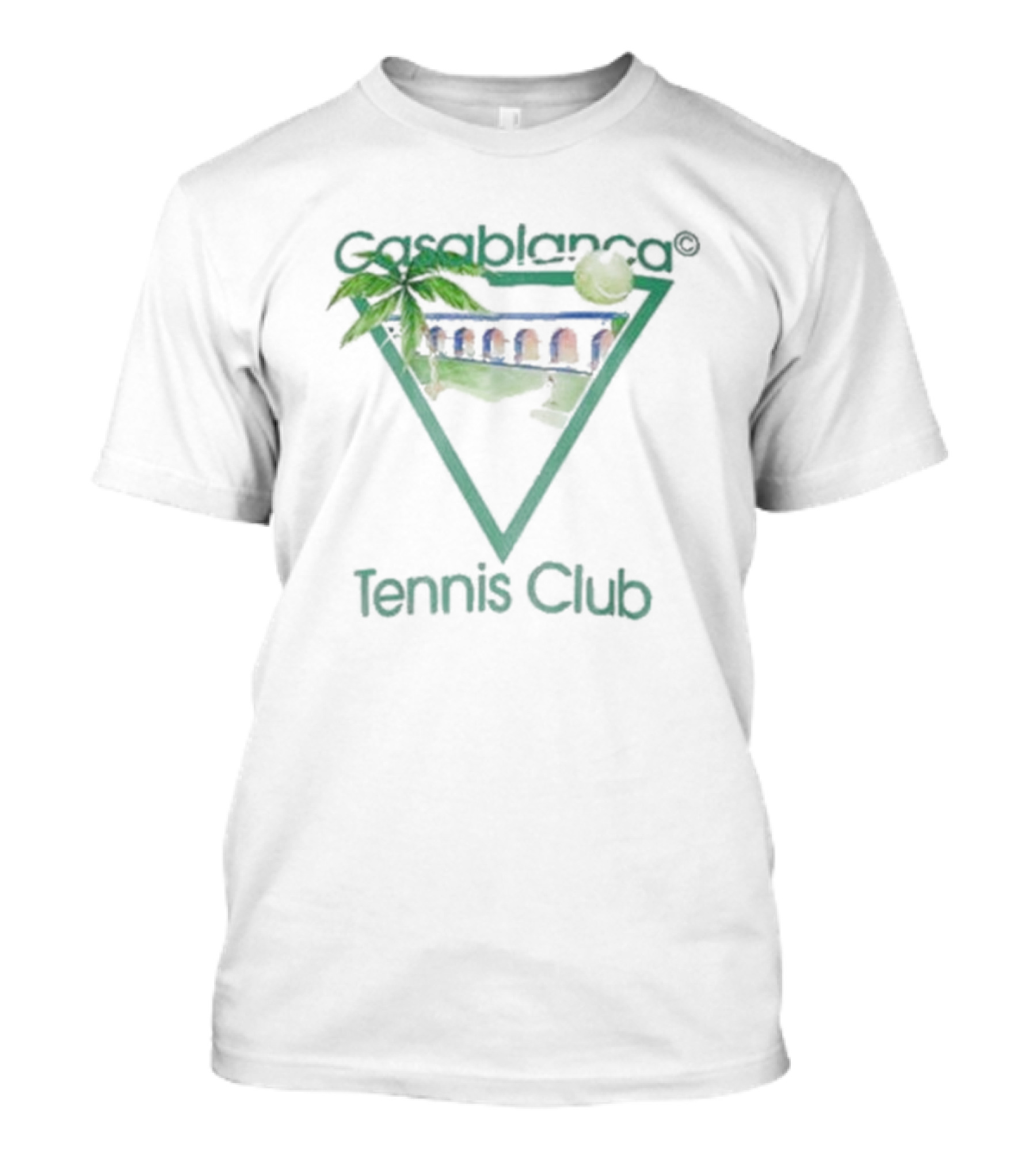 Casablanca Tennis Club Tropical Logo Triangle T-Shirt