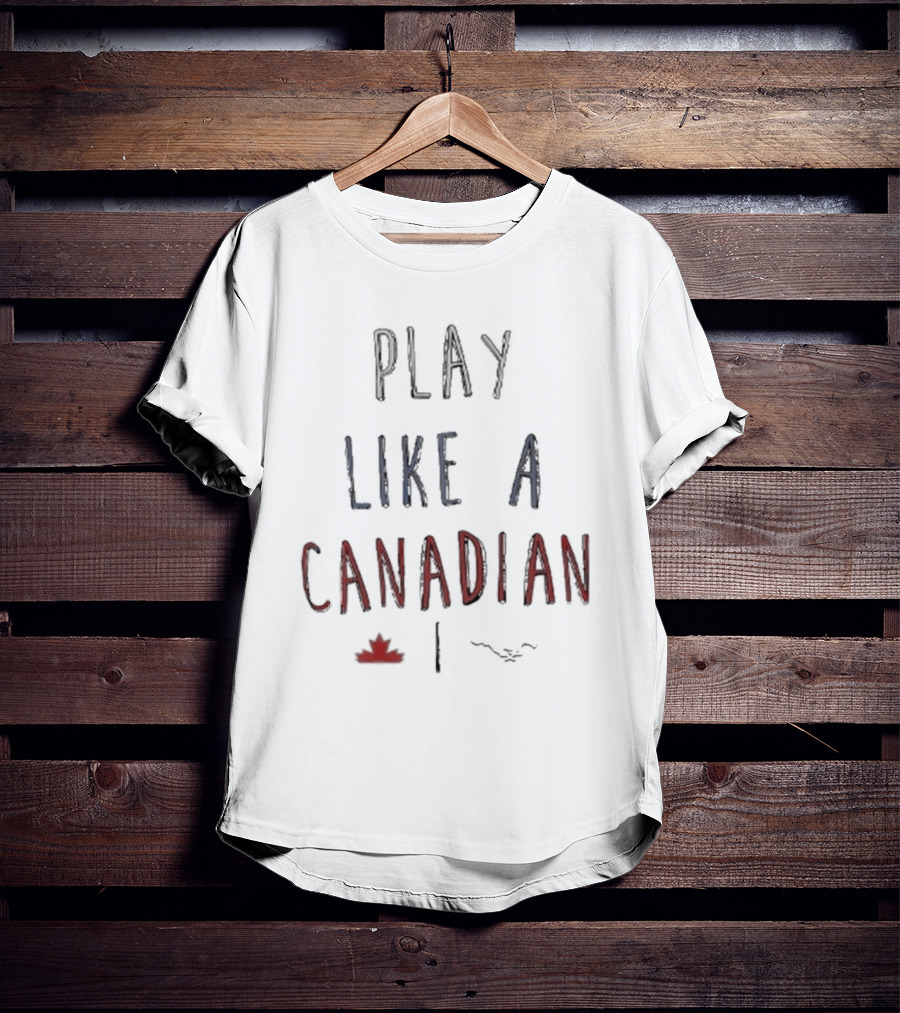 Play Like A Canadian Calgary Stampeders Maple Leaf Icon Football Team T-Shirt