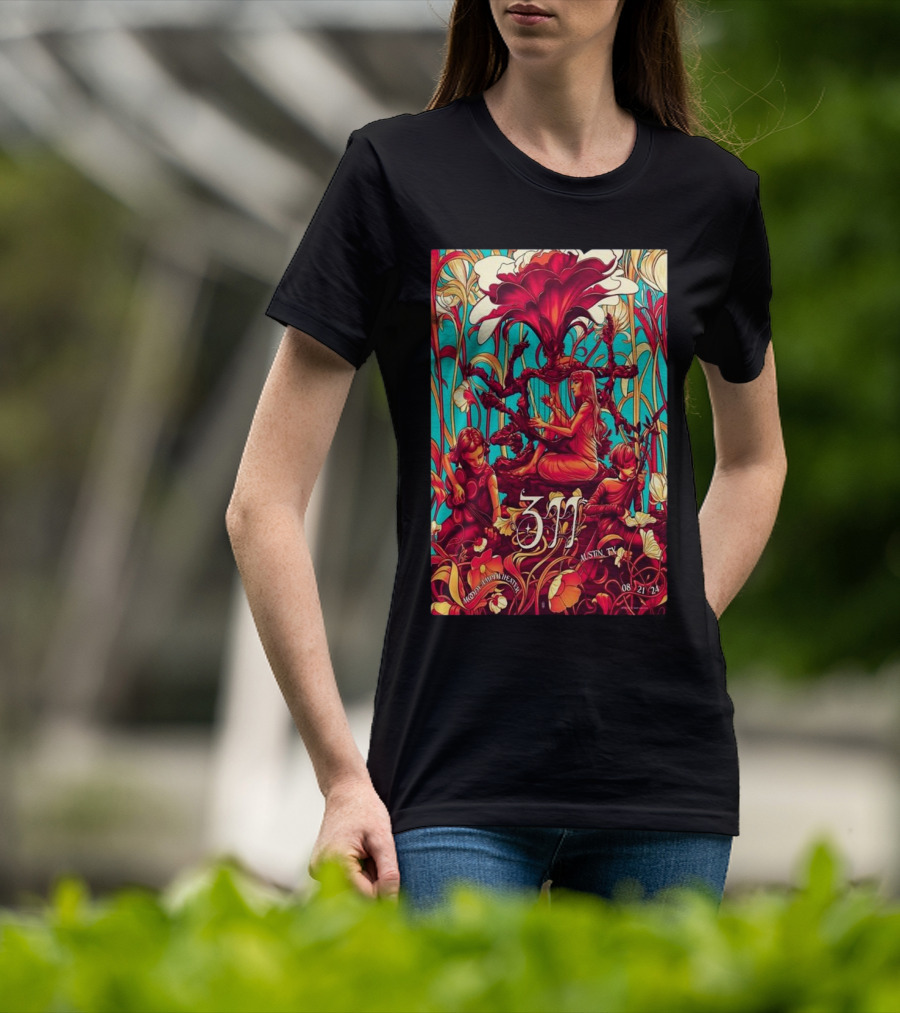311 Moody Amphitheater Austin TX 08 21 24 Art Nouveau T-Shirt