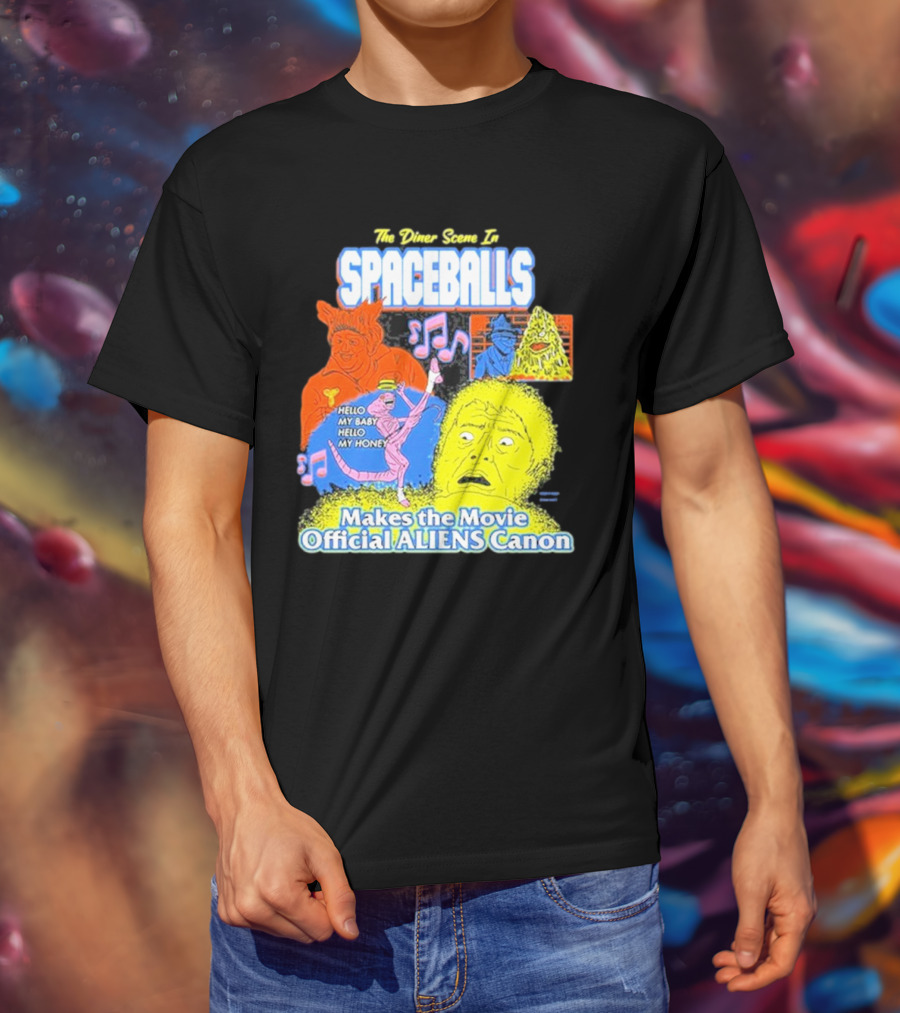 Spaceballs The Diner Scene Makes The Movie Official Aliens Canon T-Shirt