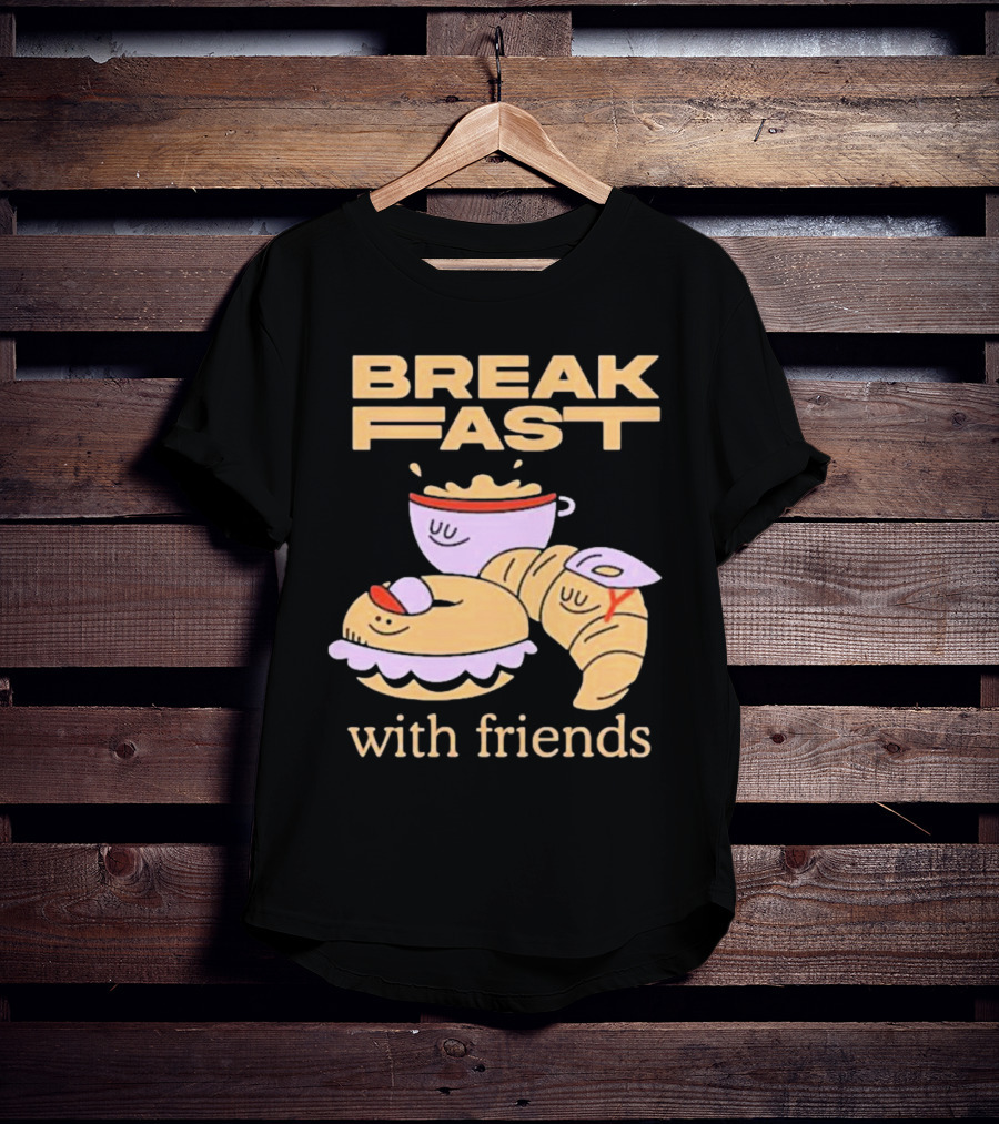 Breakfast With Friends Breakfast Racing Team Cup Croissant Bun T-Shirt