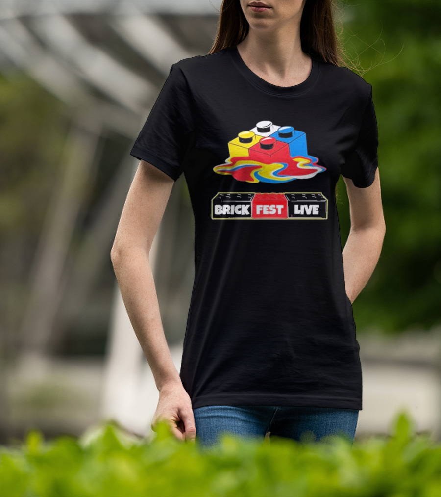 Brick Fest Live Colorful Blocks Event T-Shirt