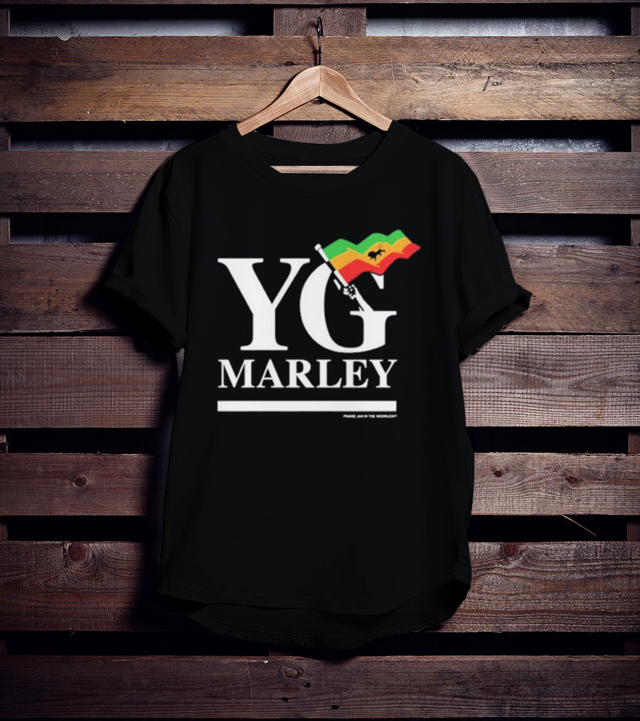 YG Marley Flag Emancipate Yourself Praise Jah In The Moonlight T-Shirt