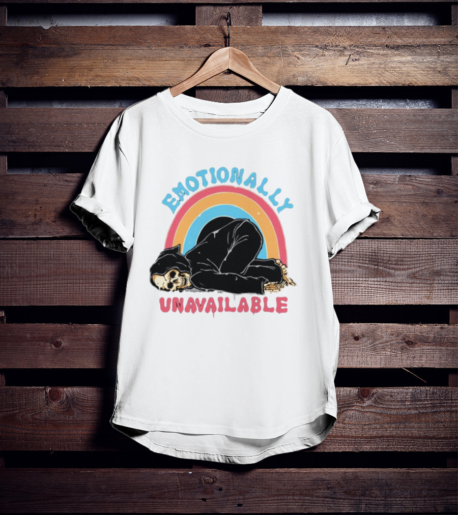 Emotionally Unavailable Skeleton Rainbow T-Shirt