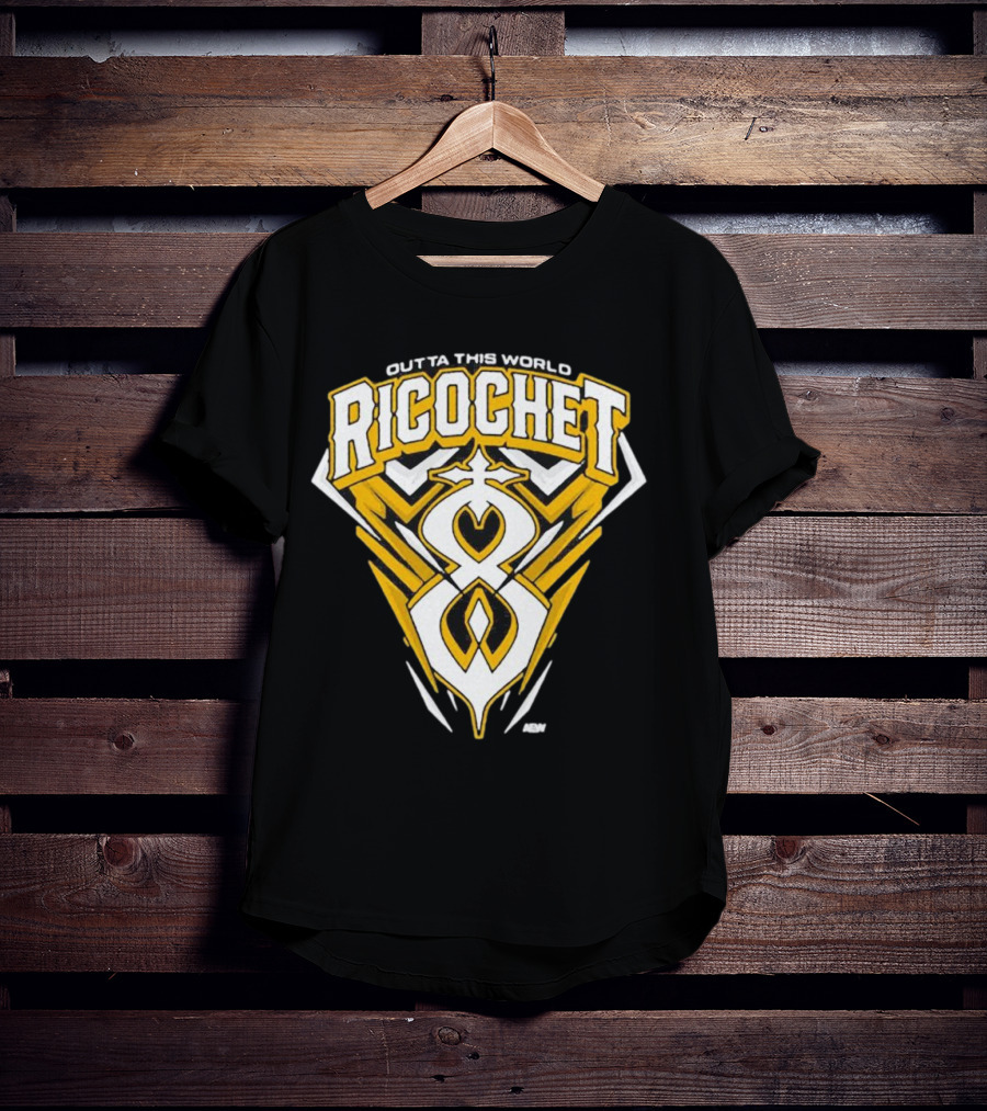 Outta This World Ricochet AEW Logo Yellow Black T-Shirt