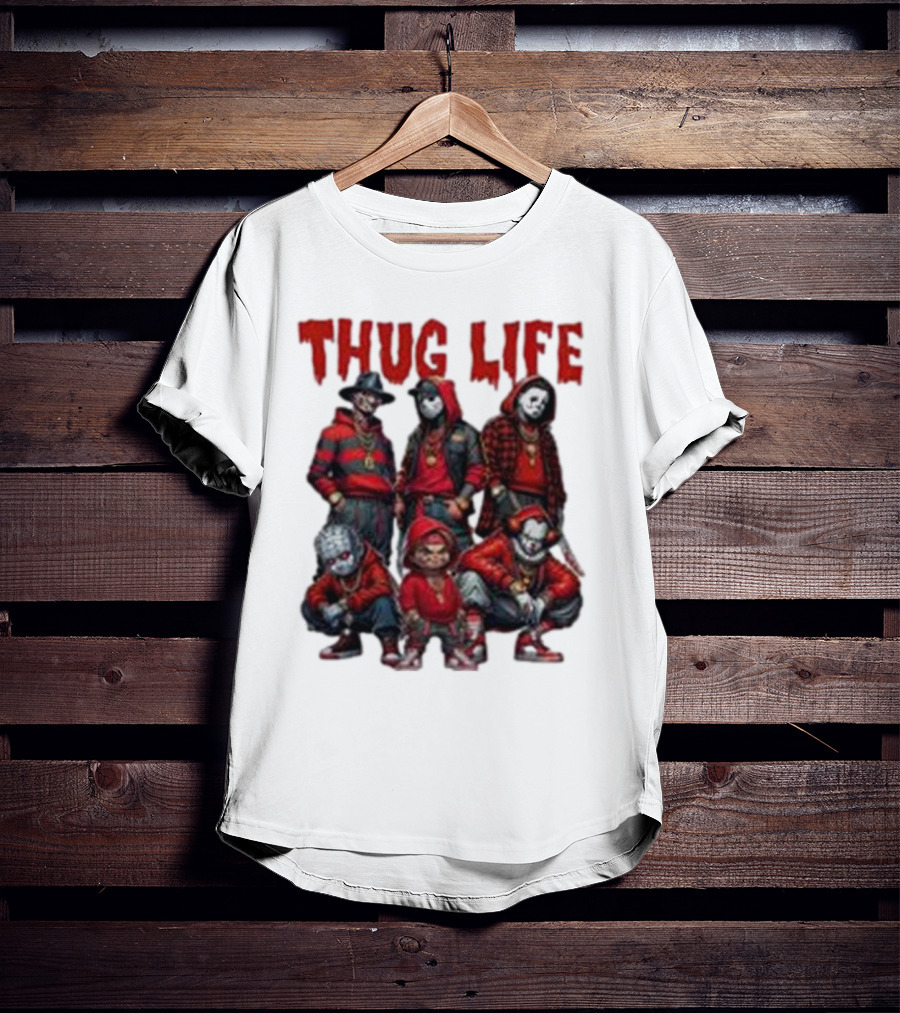 Thug Life Horror Clown Gang Red Hoodies T-Shirt