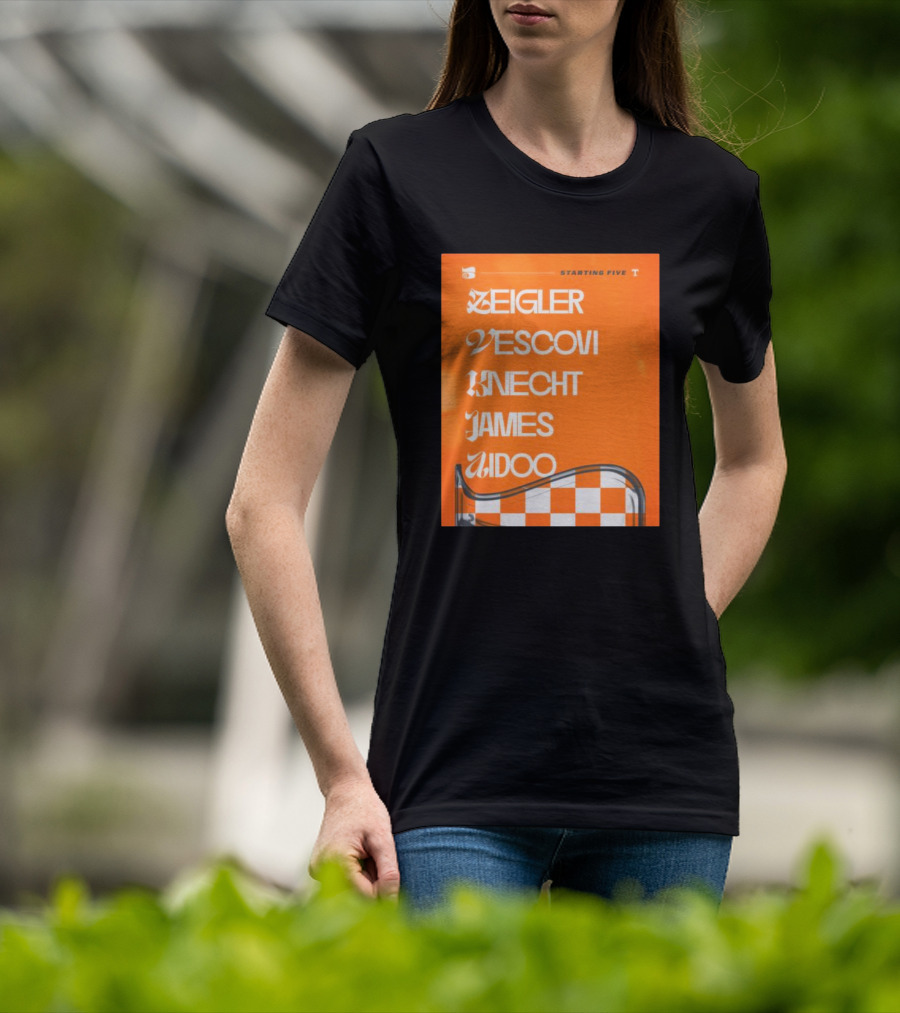 Zeigler Vescovi Knecht James Aidoo Tennessee Starting Five T-Shirt
