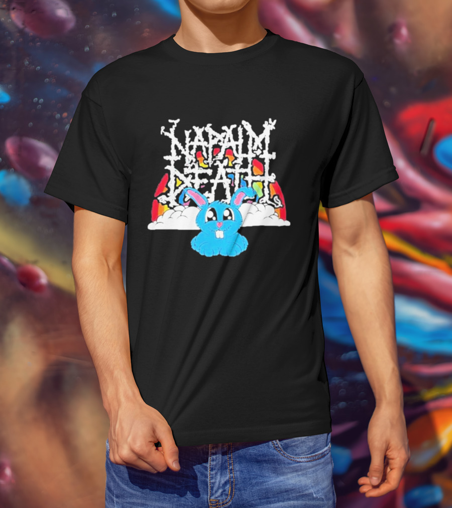 Napalm Death Rainbow Bunny Fobtours T-Shirt