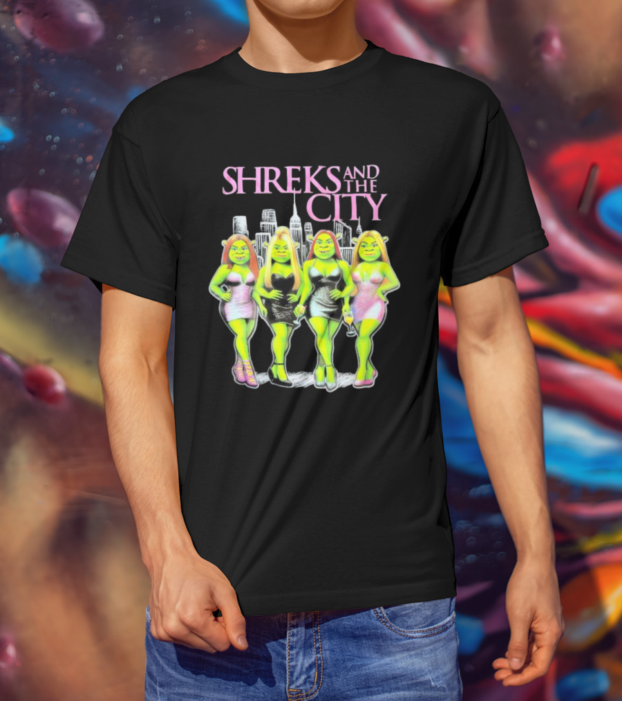 Shreks And The City Four Lady Shreks New York Skyline T-Shirt