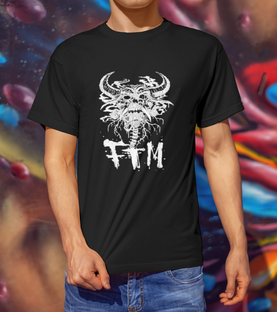 Franky The Mobster FTM Skull Beast With Horns Impending Doom T-Shirt