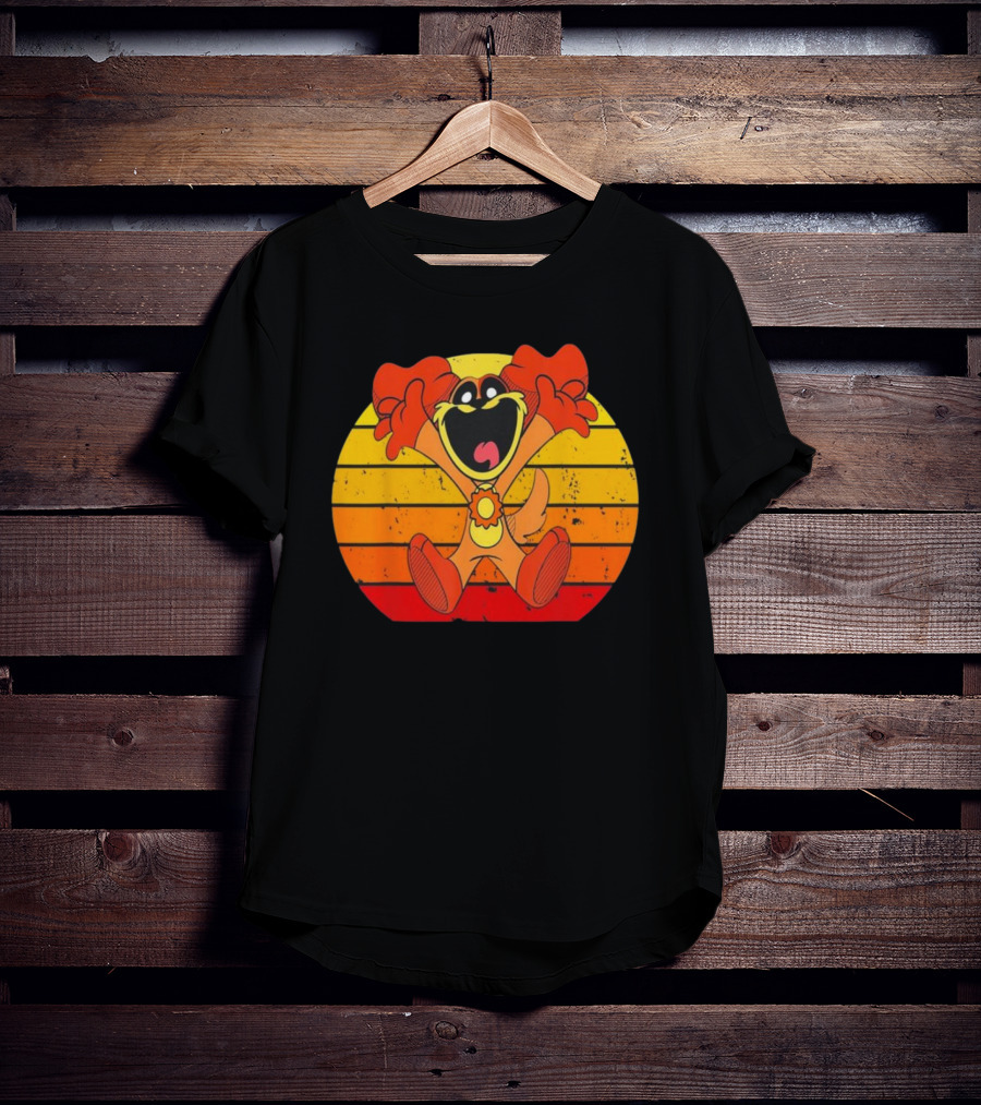 Funny Vintage Smiling Critters Catnap Dogday Lover Retro Sunset T-Shirt