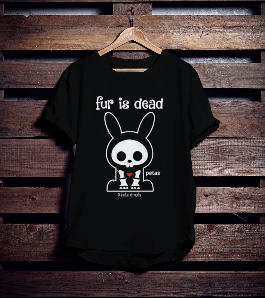 Fur Is Dead Peta2 Skelanimals Bunny With Heart T-Shirt