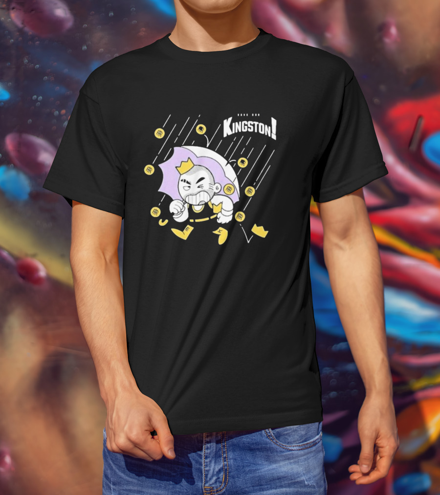 Bald Emo Kingston Character With Umbrella And Crown Symbols T-Shirt